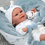 Arias Кукла-бебе Babyto Elegance със синьо одеялце, реално тегло - 35 см (ARI60830)