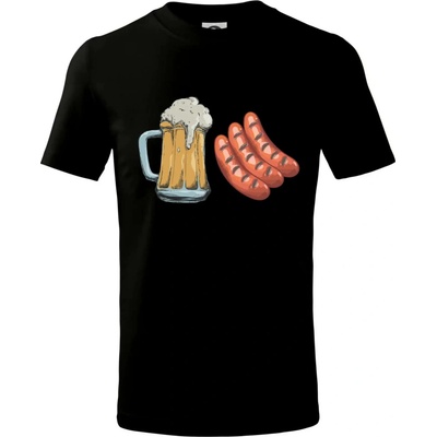 Pivo a klobása Tričko dětské bavlněné Černá