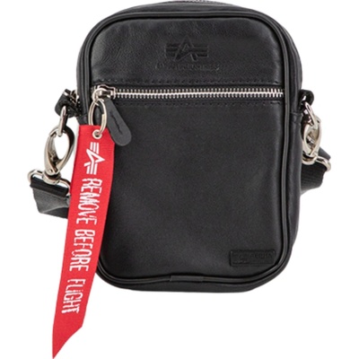 Alpha Industries RBF Leather utility bag black kožená taška na rameno čierna