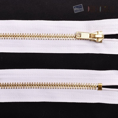 Zips džínsový biely, 12 cm