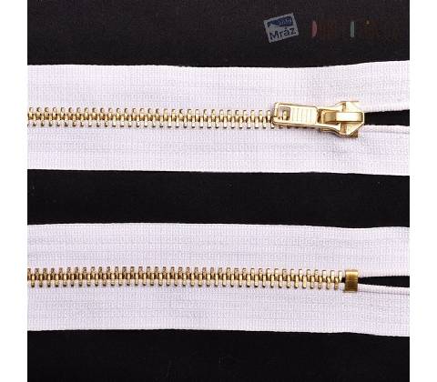 Zips džínsový biely, 12 cm