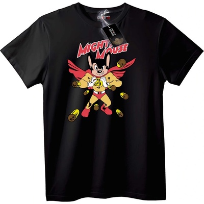 NOONEBRAND Тениска Mighty Mouse Супергерой - S, Black