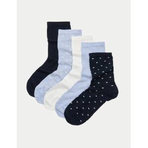 Marks & Spencer Супермеки чорапи до глезена, 5 броя Marks & Spencer синя Marks & Spencer | Sin | ЖЕНИ | 3-5
