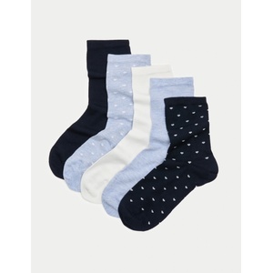 Marks & Spencer Супермеки чорапи до глезена, 5 броя Marks & Spencer синя Marks & Spencer | Sin | ЖЕНИ | 3-5