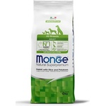Monge Natural Superpremium All breeds Adult Monoprotein Rabbit with Rice and Potatoes - пълноценна суха храна за кучета в зряла възраст от всички породи със заешко, ориз и картофи - 12 кг, Италия - 1150