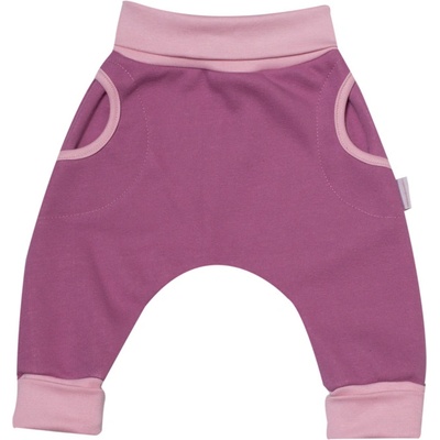 MKcool Tepláčky Baggy rostoucí s kožíškem světlé bordó starorůžová