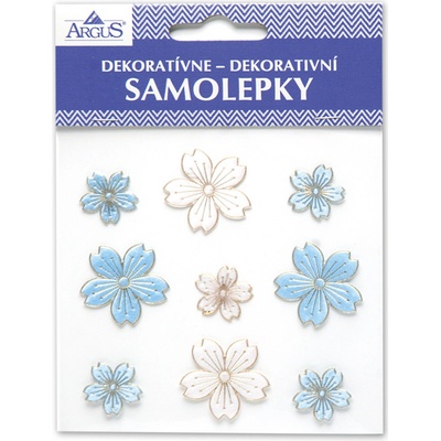 ARGUS Samolepky květiny modré a bílé