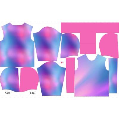 Takoy Panel se střihem 146 dětská mikina funkční teplákovina pastelový gradient