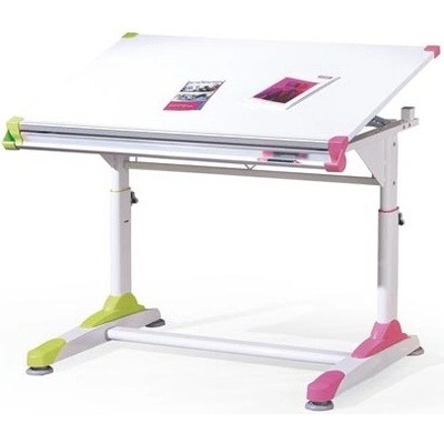 Halmar Dětský rastúci stůl Collorido bílo-zeleno-růžový