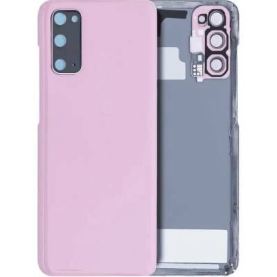 Zadní sklo + kryt kamery Samsung Galaxy S20 5G (bez loga) – růžový – Aftermarket Plus SAM3513