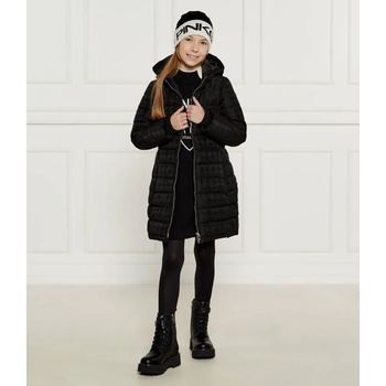 GUESS Дълго зимно яке в черно за момиче с ластици на ръкавите и качулка Guess