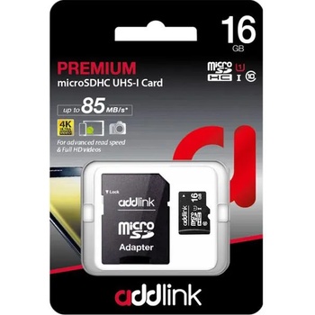 Image 1 of addlink microSDHC 16GB UHS-1/C10 AD16GBMSH310A