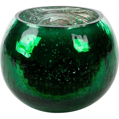 EUROFIRANY SKLENENÝ Kvetináč VERRE3 15X11 CM ZELENÉ