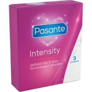 Pasante 3 бр. Релефни презервативи Pasante Intensity