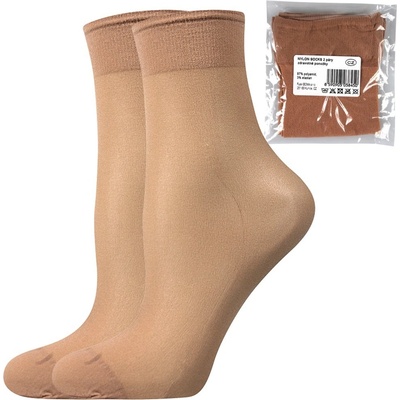 Lady B Nylon 20 DEN Silonové ponožky 2 páry beige