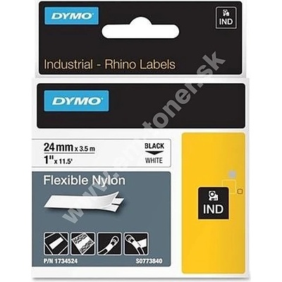 páska DYMO 1734524 D1 Black On White Flexible Nylon Tape (24mm)