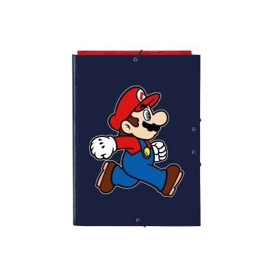 Super Mario Папка с пръстени Super Mario Trick Червен Тъмно синьо A4 26 x 33.5 x 2.5 cm