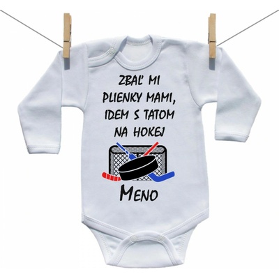 Boodyy Body s dlhým rukávom Idem s tatom na hokej