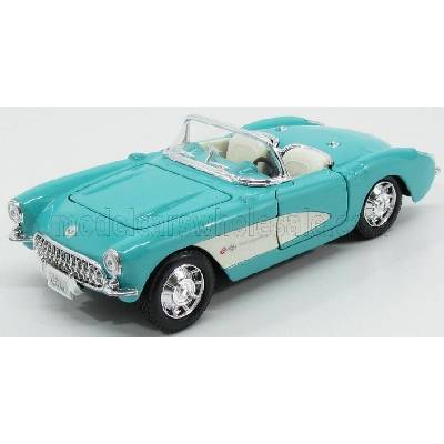 MAISTO CHEVROLET CORVETTE SPIDER 2-DOOR 1957 TURQUOISE WHITE 1:24