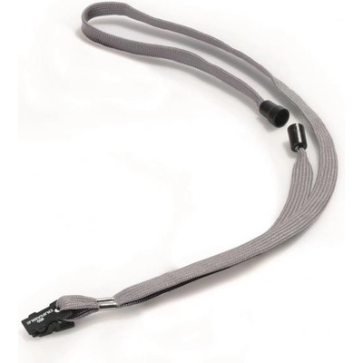 Snúrka na krk DURABLE Závesný remienok 10 mm sivý 10 ks