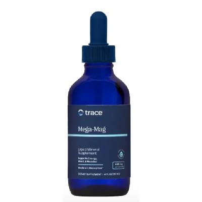 Trace Minerals Mega-Mag Drops 400 mg tekutý hořčík 118 ml