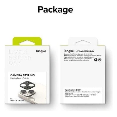 Ringke Протектор за камера Ringke Styling Island за iPhone 15/ 15 Plus, черен (CM09615RS)