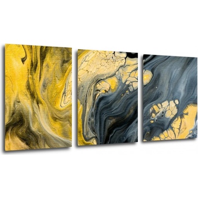 Impresi Obraz Abstraktný žlto sivý - 150 x 70 cm (3 dielny)