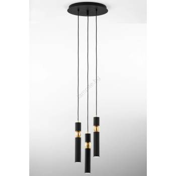 JUPITER 2013 - Пендел ALAS 3xGU10/10W/230V черен/златист (10702013)