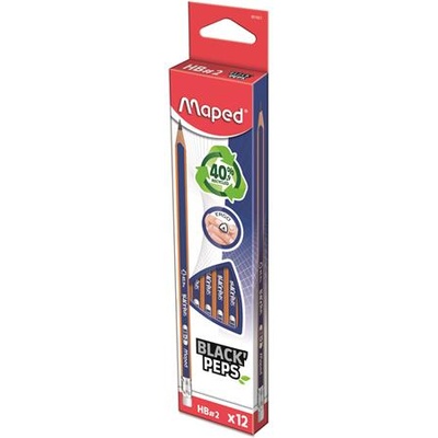 Maped Графитен молив с гума, HB, триъгълен, MAPED "BlackPeps Navy" 851821 (851821)