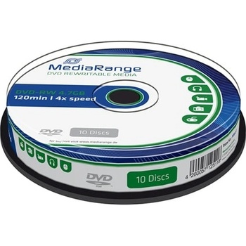 MediaRange Оптичен носител DVD-RW, 4.7GB, Media Range, 4 x, 10 бр (MR450)