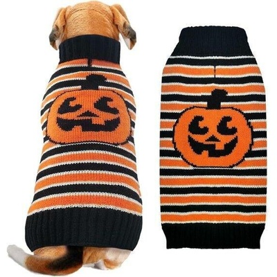 ABRRLO halloweenský svetr pro mazlíčky pletené pruhované oblečení pro kočky a psy