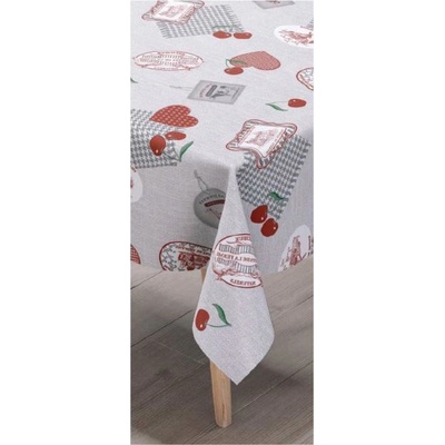 Ubrus PVC 177B, metráž, 20 m x 140 cm, třešně, srdíčka, IMPOL TRADE