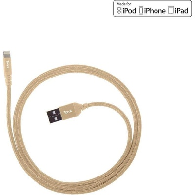 Torrii KeVable Lightning to USB (1 meter) - изключително здрав кевларен Lightning кабел за iPhone, iPad, iPod с Lightning (1 метър) (златист)