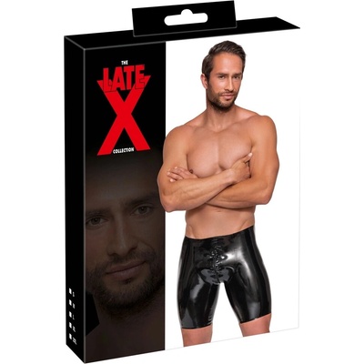 Latexové kraťasy so zipsom, S