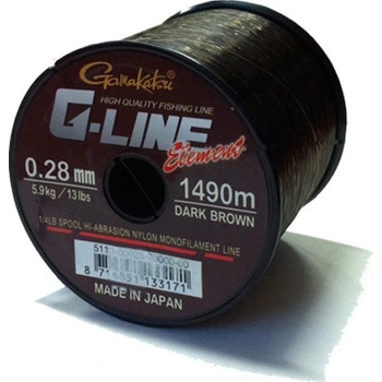 Gamakatsu G-Line Element Tmavohnedá 1855m 0,26mm