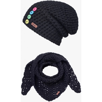 Doke Set Háčkovaná čepice a šál bc black