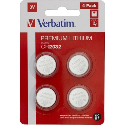 Verbatim LITHIUM BATTERY CR2032 3V 4 PACK (49533)