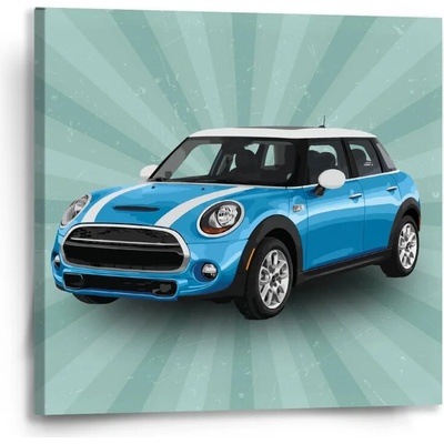 Sablio Obraz Mini sedan Zelené pozadie - 50x50 cm