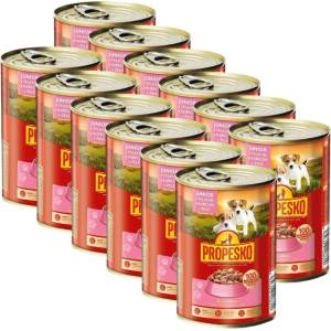 Propesko Dog Konzerva Junior s teľacím a kuracím v želé 12 x 415 g