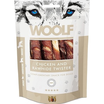 WOOLF chicken and rawhide twister 100 g