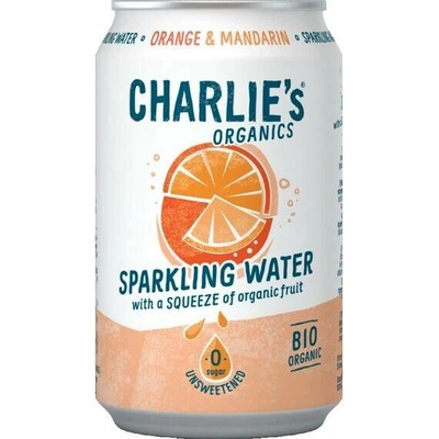 Charlie's Organics sycená pitná voda s pomerančovou a mandarinkovou šťávou 330 ml