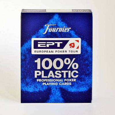 Hrací karty Fournier EPT modré 100% plast Jumbo Index