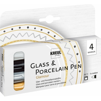 Kreul Sada metalických markerov na sklo a porcelán Glamour 4ks