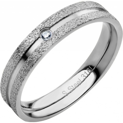 Bruno Pískovaný prsten s kamínkem S3718