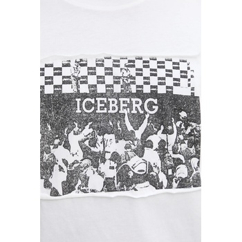 Iceberg Памучна тениска Iceberg в бяло с принт (F02B.6325.)