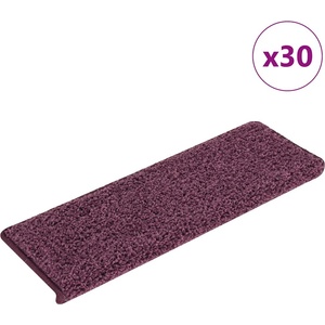 vidaXL Изтривалки за стълби, 30 бр. , 65x21x4 см, тъмнолилави, правоъгълни, кант (3365837)