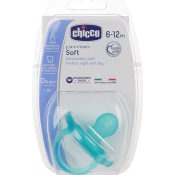 Chicco Physio silikon Soft bez BPA modrá s kroužkem