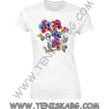 Fruit of the Loom Тениска - Принт бродерия цветя