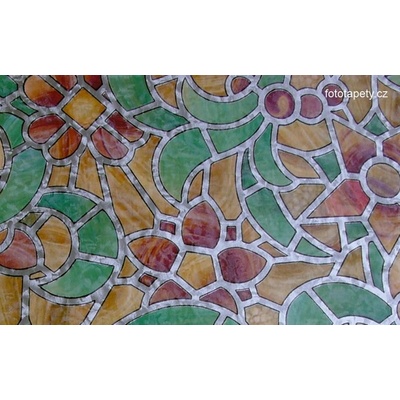 ekkofix Barevná transparentní samolepící folie šíře 45cm, vzor Reims green yellow, rozměry Reims green yellow, šíře 90cm, balení 15m