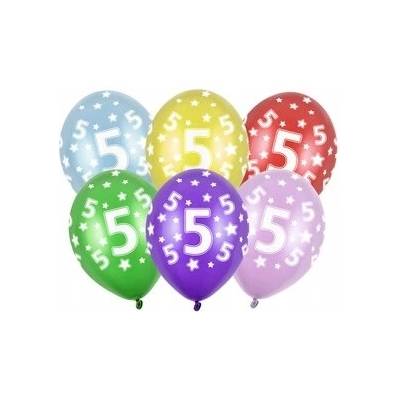PartyDeco Balónek s číslem 5 narozeninový